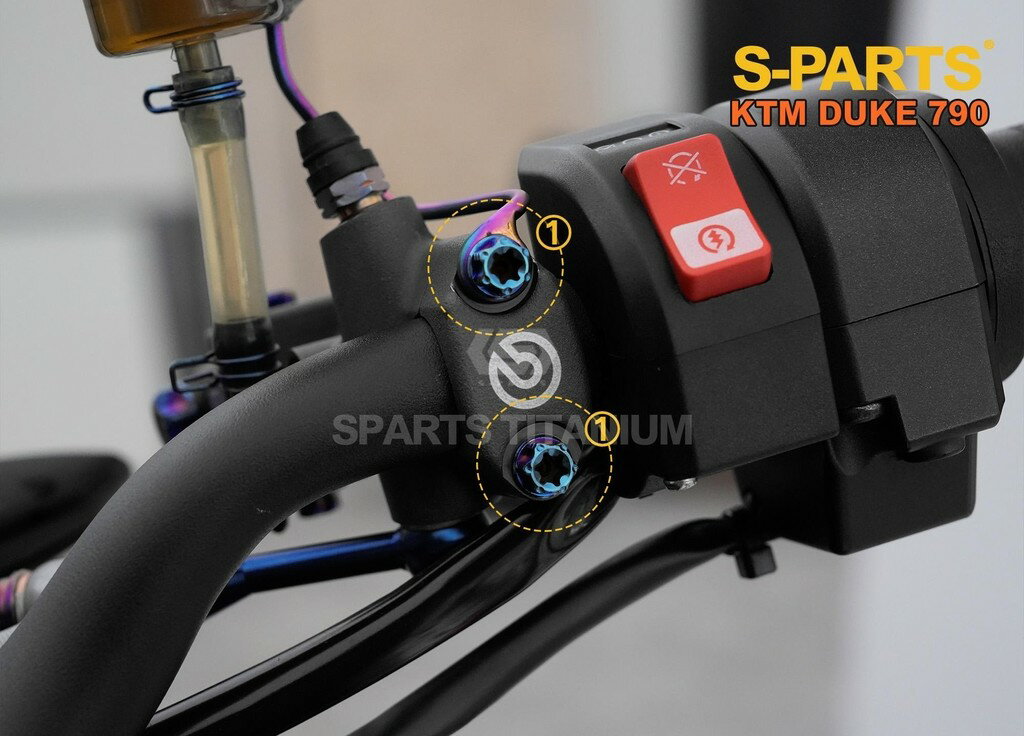 S-PARTS エスパーツ フロントブレーキマスターマウント用チタンボルトセット 790 DUKE KTM 汎用ボルト・ネジ