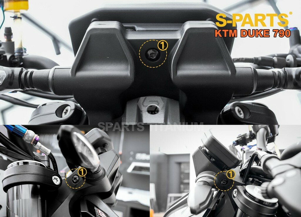 S-PARTS エスパーツ メーターパネル用チタンボルトセット 790 DUKE KTM 汎用ボルト・ネジ
