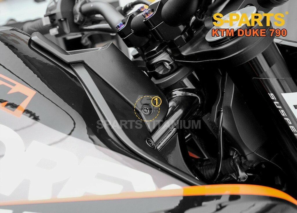 S-PARTS エスパーツ ハンドルロックカバー用チタンボルトセット 790 DUKE KTM 汎用ボルト・ネジ