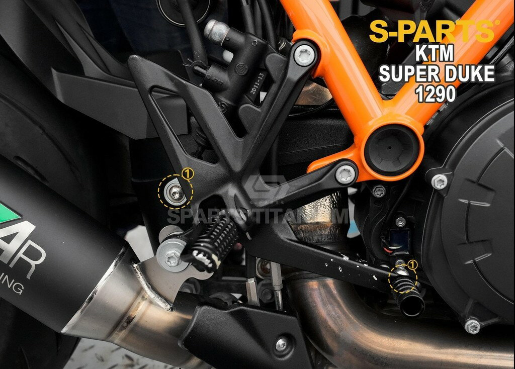 S-PARTS エスパーツ リアブレーキペダル用チタンボルトセット 1290 SUPER DUKE R KTM 汎用ボルト・ネジ