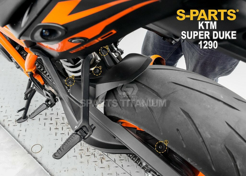 S-PARTS エスパーツ リアフェンダー用チタンボルトセット 1290 SUPER DUKE R KTM 汎用ボルト・ネジ