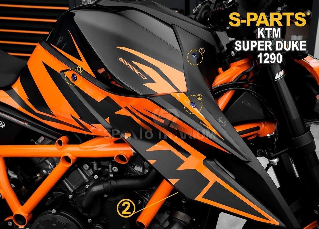 S-PARTS エスパーツ サイドパネル用チタンボルトセット 1290 SUPER DUKE R KTM 汎用ボルト・ネジ