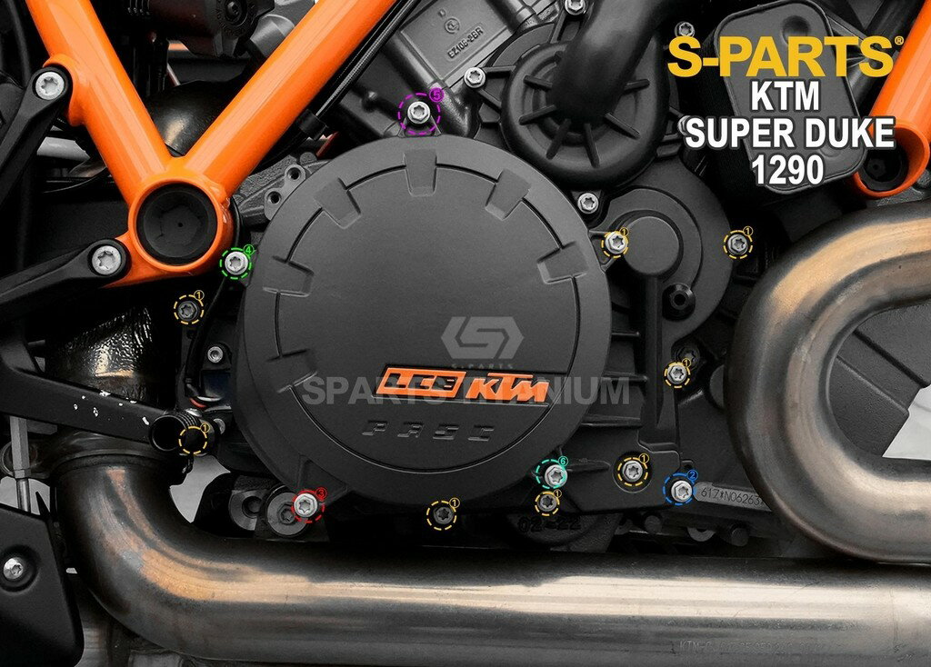 S-PARTS エスパーツ クラッチカバー用チタンボルトセット 1290 SUPER DUKE R KTM 汎用ボルト・ネジ