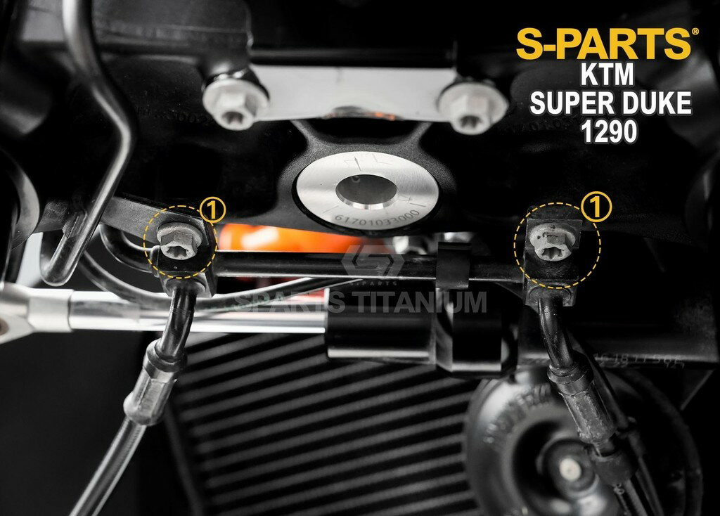 S-PARTS エスパーツ フロントブレーキホースホルダー用チタンボルトセット 1290 SUPER DUKE R KTM 汎用ボルト・ネジ