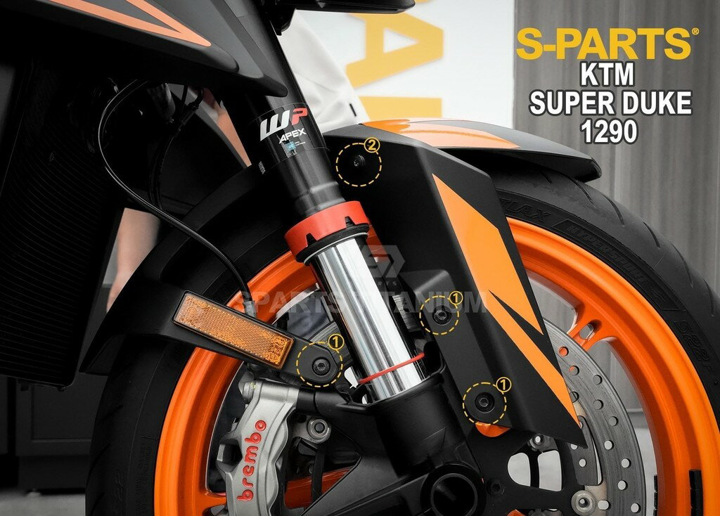 S-PARTS エスパーツ フロントフェンダー用チタンボルトセット 1290 SUPER DUKE R KTM 汎用ボルト・ネジ