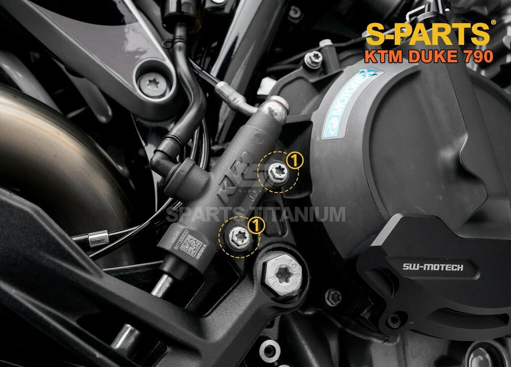S-PARTS エスパーツ リアブレーキマスターマウント用チタンボルトセット 790 DUKE KTM 汎用ボルト・ネジ