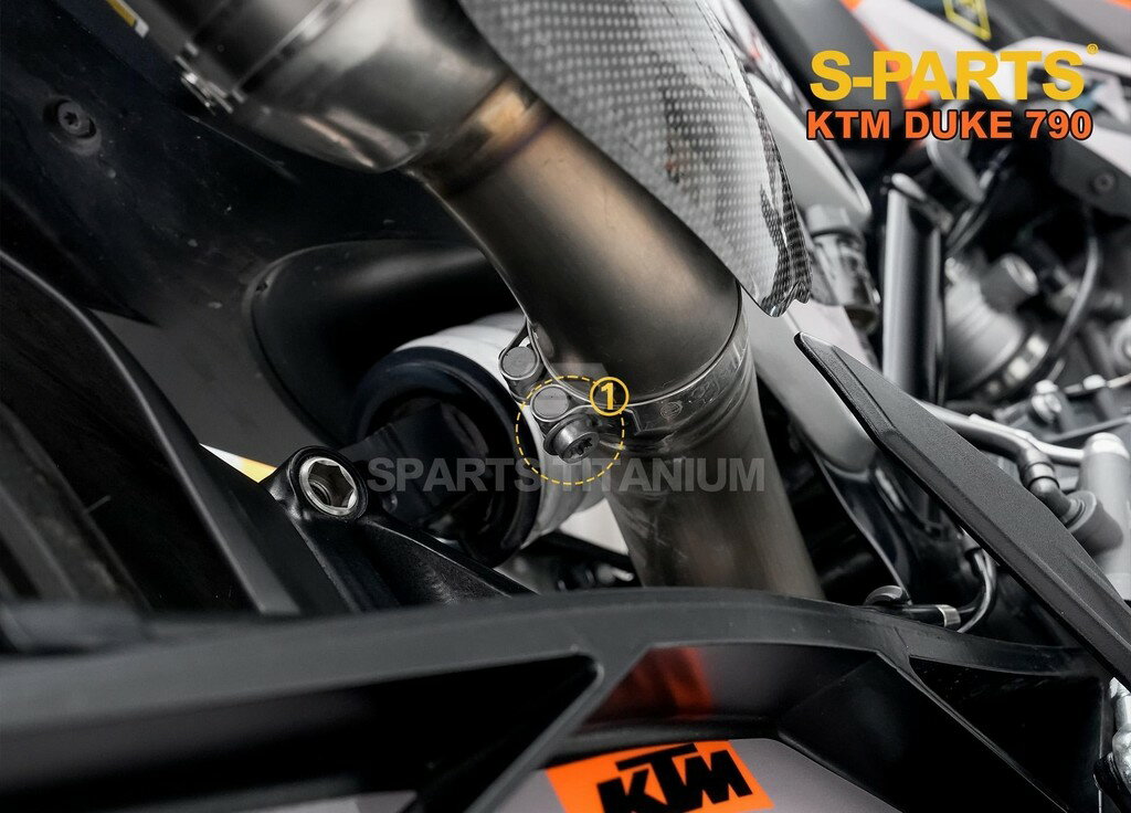 S-PARTS エスパーツ エキゾーストパイプクランプ用チタンボルト 790 DUKE KTM 汎用ボルト・ネジ
