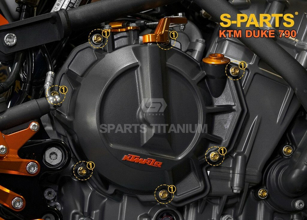 S-PARTS エスパーツ クラッチカバー用チタンボルトセット 790 DUKE KTM 汎用ボルト・ネジ