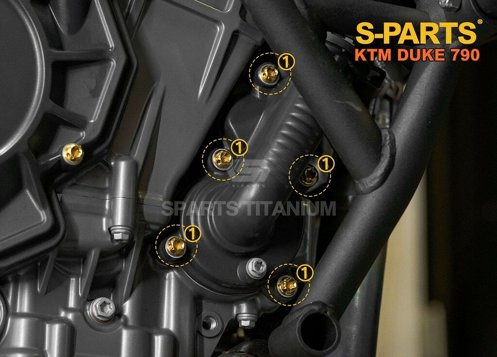 S-PARTS エスパーツ クーラントポンプカバー用チタンボルトセット 790 DUKE KTM 汎用ボルト・ネジ