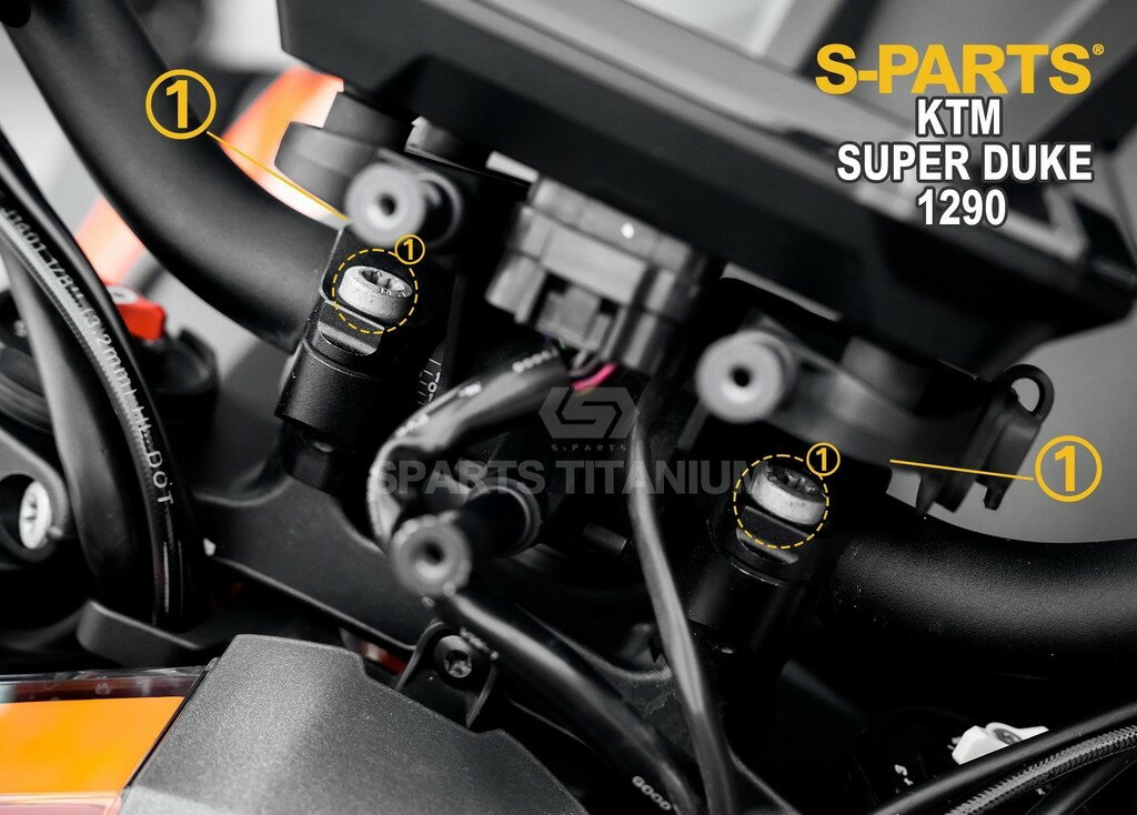 S-PARTS エスパーツ ハンドルクランプ用チタンボルトセット 1290 SUPER DUKE R KTM 汎用ボルト・ネジ