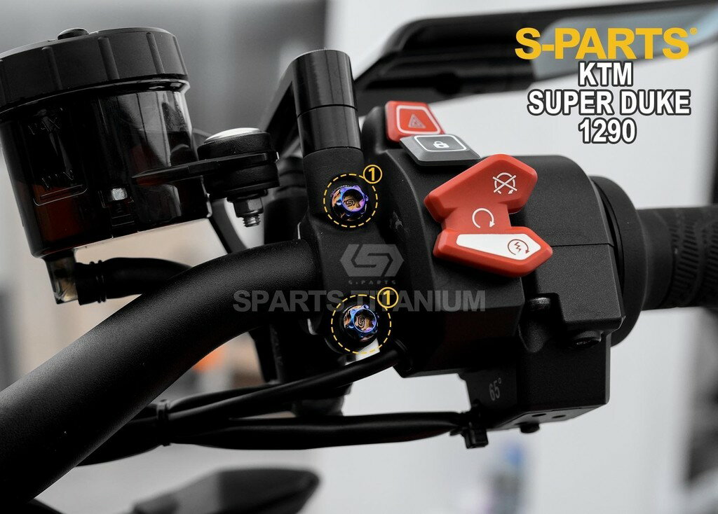 S-PARTS エスパーツ フロントブレーキマスターマウント用チタンボルトセット 1290 SUPER DUKE R KTM 汎用ボルト・ネジ