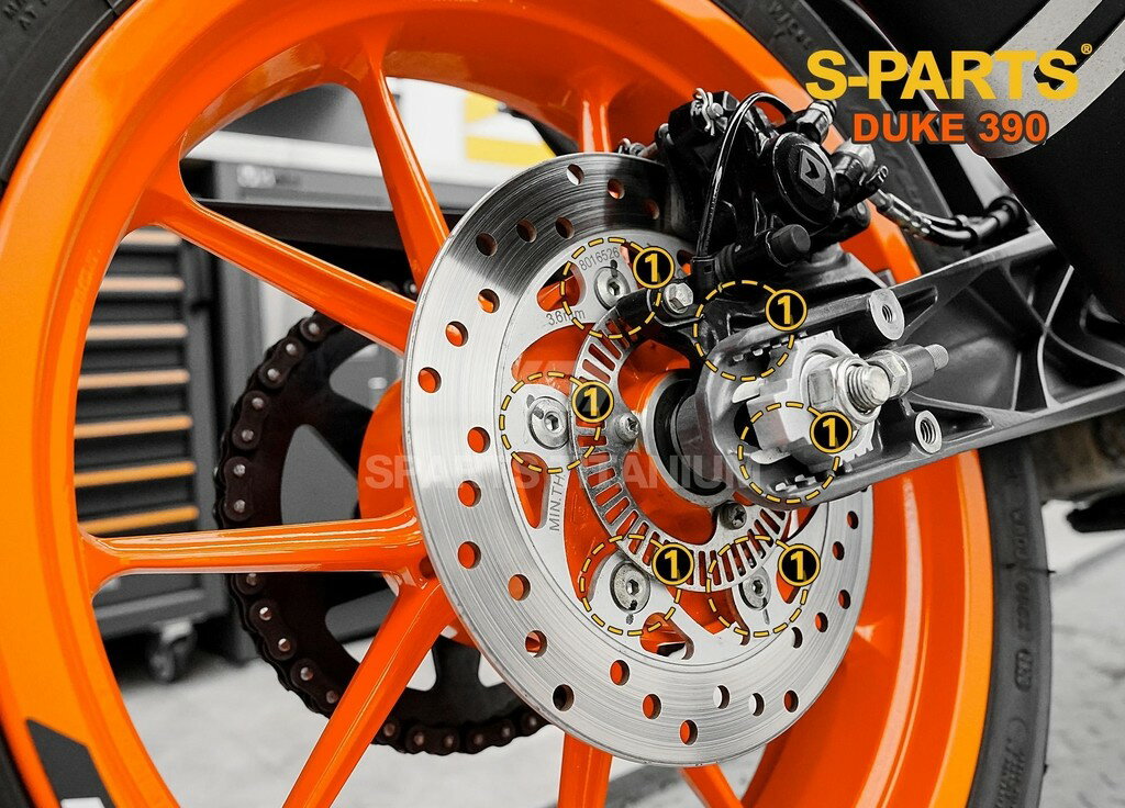 S-PARTS エスパーツ リアディスクマウント用チタンボルトセット 390 DUKE KTM 汎用ボルト・ネジ