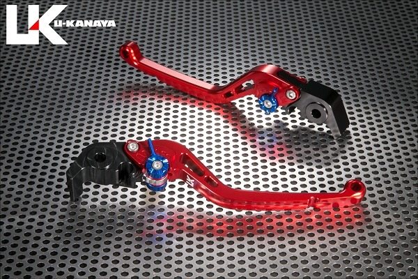 U-KANAYA ユーカナヤ スタンダードタイプ アルミビレットレバーセット XSR900 XSR900GP YAMAHA ヤマハ ブレーキ・クラッチレバーセット ハンドル周辺パーツ ハンドル レバーカラー：レッド / アジャスターカラー：グリーン / レバータイプ：ロング（レバー部全長：約173mm）