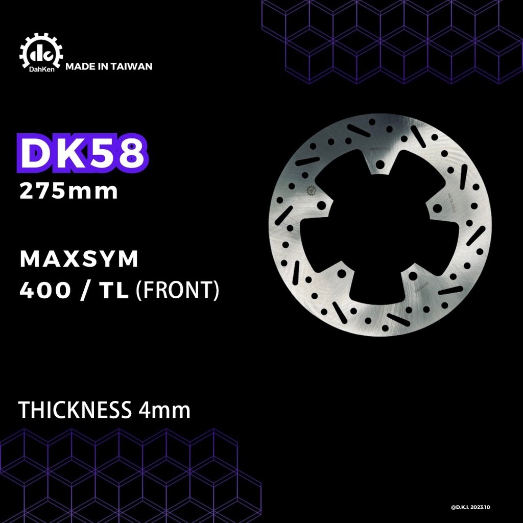 Dahken ダーケン Fixed フロントディスクローター 275mm MAXSYM 400 / TL SYM ブレーキディスクローター ブレーキ
