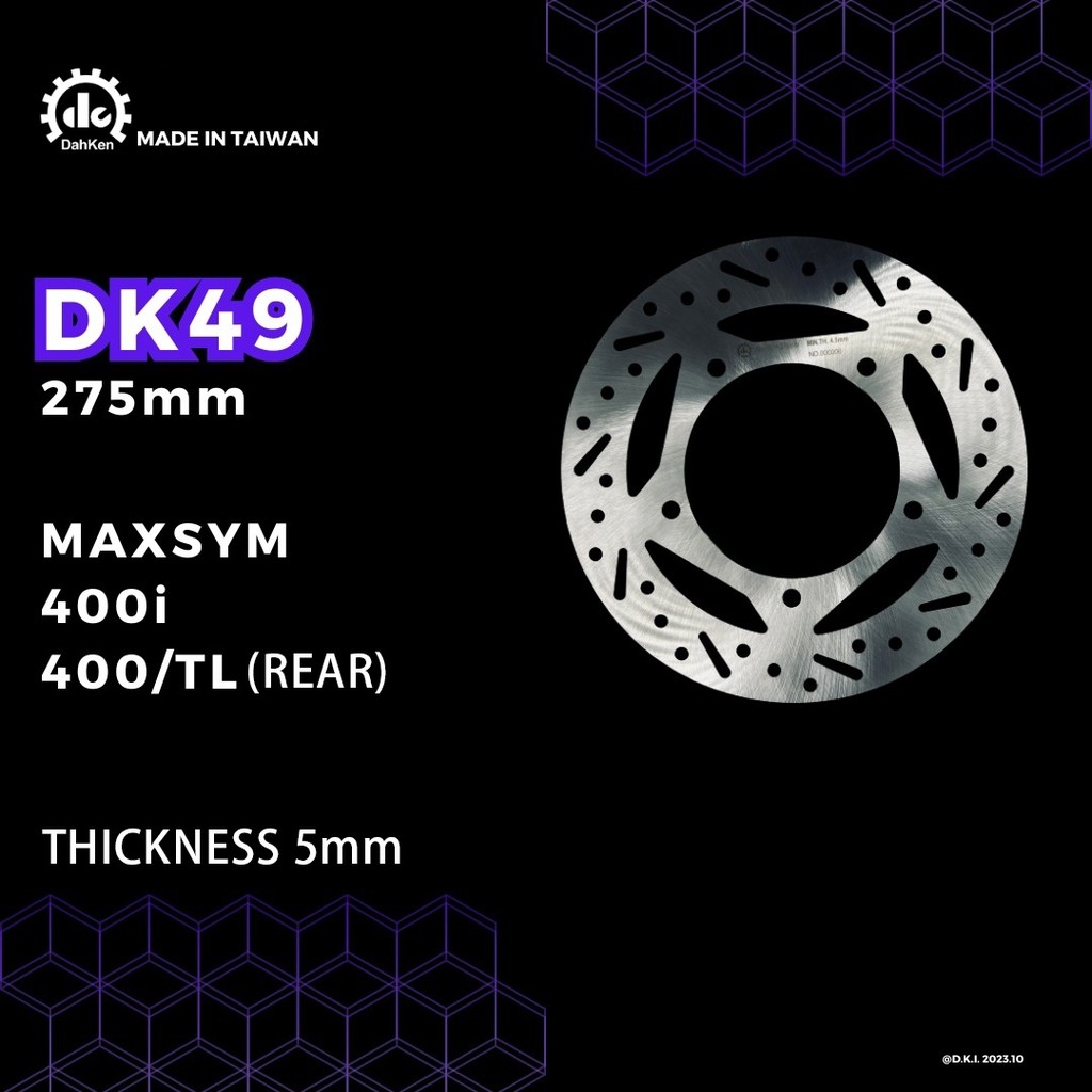 Dahken ダーケン Fixed リアディスクローター 275mm MAXSYM 400I / TL 400i 400 SYM ブレーキディスクローター ブレーキ