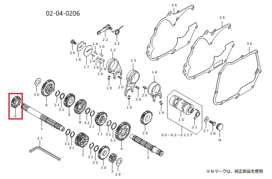 SP武川 SPタケガワ 【補修部品】 メインシャフト 2NDギア 18T ミッション・ギア エ...