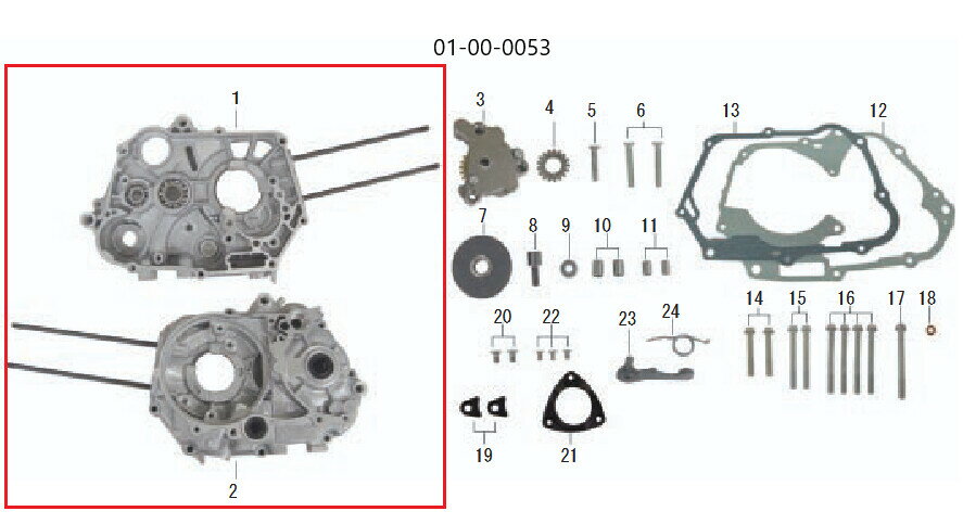 SP武川 SPタケガワ 【補修用パーツ】クランクケースSET L/R /コンプリートEng.148cc用　4SM-TNC モンキー HONDA ホンダ クランクケース エンジンパーツ エンジン