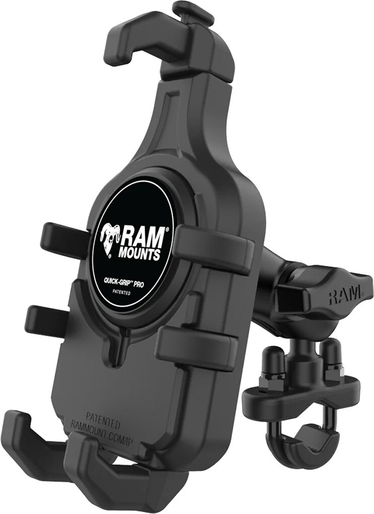 RAM MOUNTS ラムマウント クイックグリッププロ クレイドルホルダー(M)＆U字クランプベースセット(ショートアーム) スマートフォンホルダー・スマートフォンマウント 電子機器類