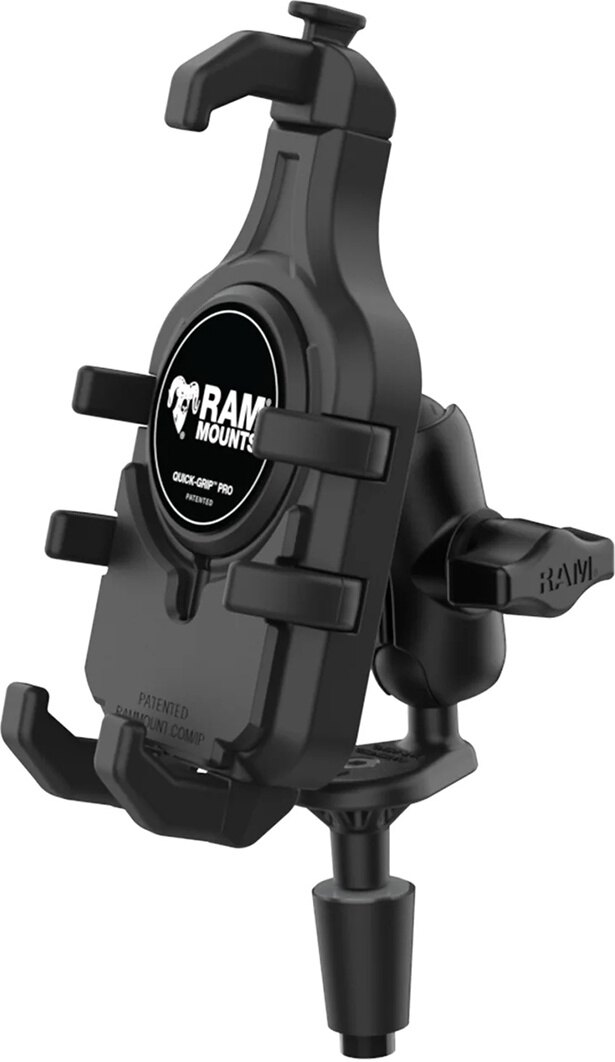 RAM MOUNTS ラムマウント クイックグリッププロ クレイドルホルダー(M)＆フォークステムベースセット(ショートアーム) スマートフォンホルダー・スマートフォンマウント 電子機器類