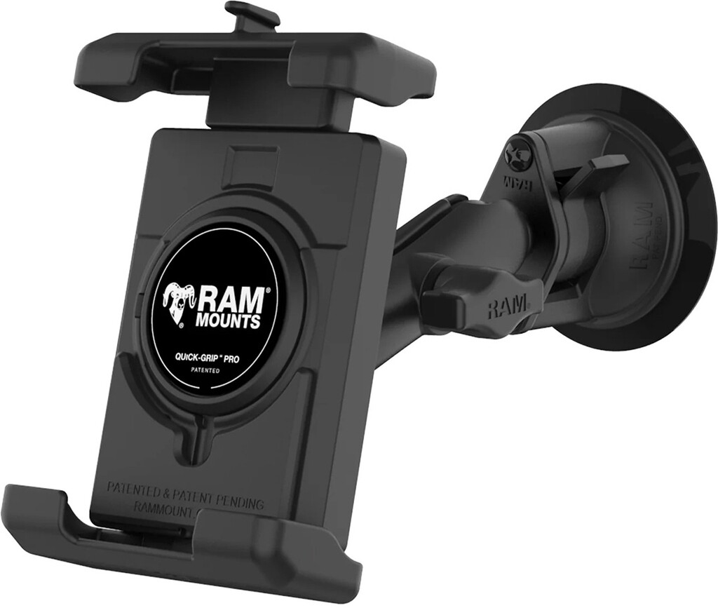 RAM MOUNTS ラムマウント クイックグリッププロ クレイドルホルダー(L)＆ツイストサクションベースセット(標準アーム) スマートフォンホルダー・スマートフォンマウント 電子機器類