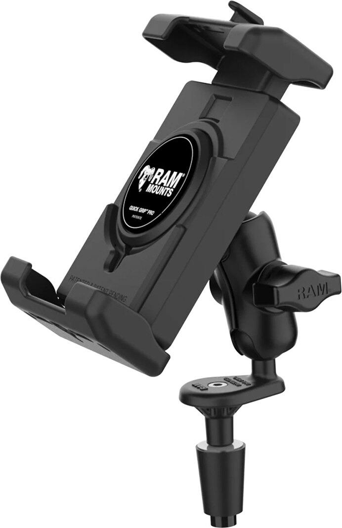 RAM MOUNTS ラムマウント クイックグリッププロ クレイドルホルダー(L)＆フォークステムベースセット(ショートアーム) スマートフォンホルダー・スマートフォンマウント 電子機器類