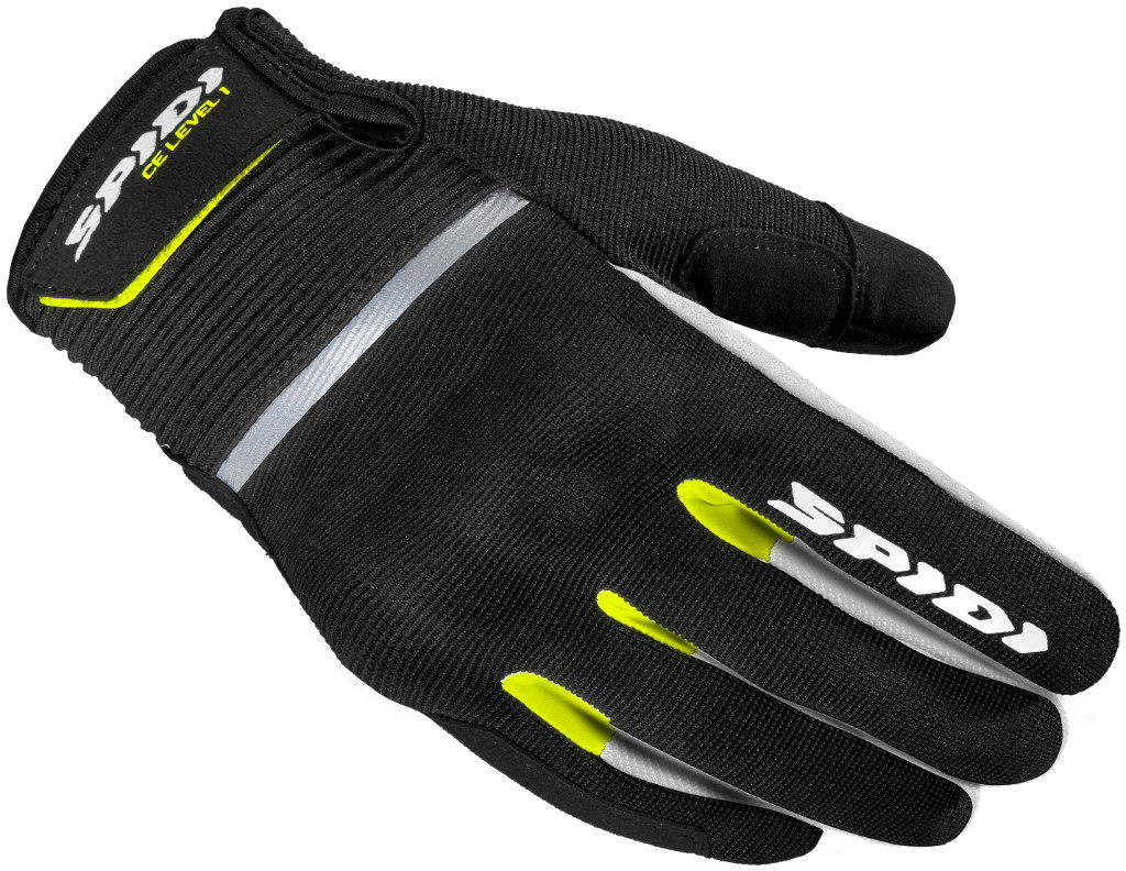 ■商品概要カラー：フローイエローMATERIAL・Reflex zones for night-riding・Punched mesh fabric・Elasticized fabric・High resistant suede microfiber■詳細説明COMFORT・Neoprene cuffPERFORMANCE・Product s weight・Flap for easy glove wearingSAFETY・Side of hand padding・Palm padding・Back of hand padding【Description】The SPIDI Flash CE glove is a technical，sport rider’smotorcycleglove designed to be lightweight and comfortable，butstill offerexcellent safety and Level 1 EN 13594:2015 KP CEcertification. Thegloves offer a slim，form-fitting profile with adouble layer palmfor abrasion resistance，and padding on the back ofthe hand，thepalm，and the outside of the hand. There’s an easy pulltab to getthe gloves on quickly with minimal fuss，and a velcrowrist closureto keep them firmly in place. The main chassis isahard-wearing，abrasion-resistant synthetic suede that’sbeenperforated for airflow. The gloves have reflective zones fornightriding，and they’re offered in four colorways and sizes rangingfromS to 3XL.