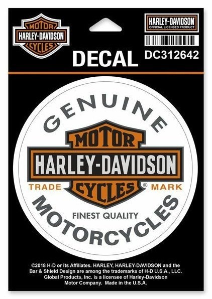 HARLEY-DAVIDSON ハーレーダビッドソン ロングB＆S オレンジロゴステッカー ステッカー・デカール 外装