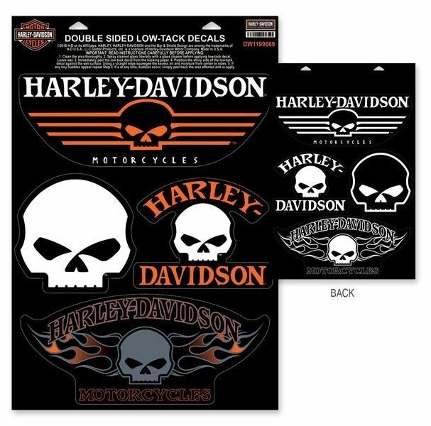 HARLEY-DAVIDSON ハーレーダビッドソン ウィリーGスカルウィンドウクリング ステッカー・デカール 外装