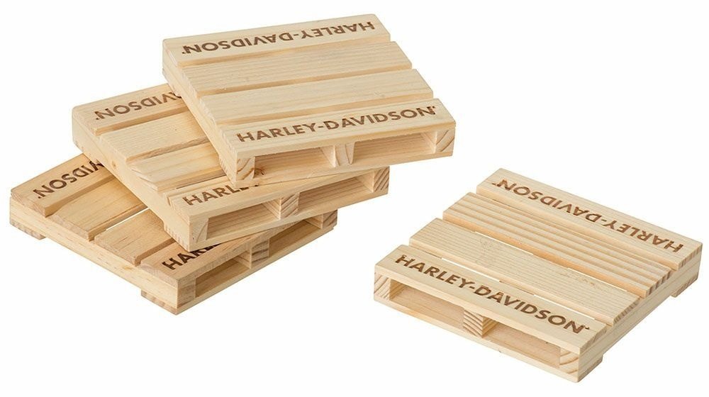 HARLEY-DAVIDSON ハーレーダビッドソン 木製パレットコースターセット その他グッズ バイク関連グッズ