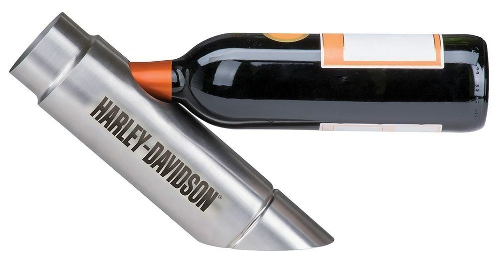 HARLEY-DAVIDSON ハーレーダビッドソン シルバーパイプ排気管(マフラー)型ワインボトルホルダー その他グッズ バイク関連グッズ