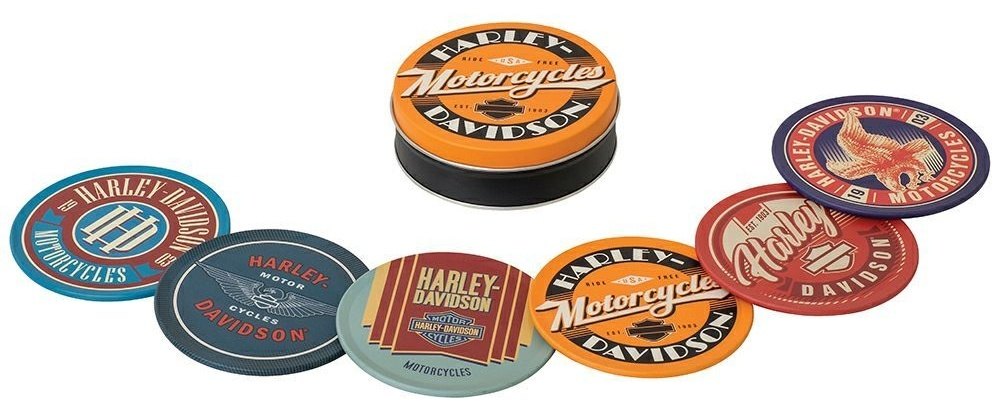 HARLEY-DAVIDSON ハーレーダビッドソン レトロH-D缶 コースターセット その他グッズ バイク関連グッズ