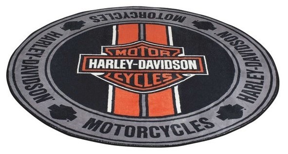HARLEY-DAVIDSON ハーレーダビッドソン バー＆シールド ロゴ レーシングストライプ ラウンドエリアラグ その他グッズ バイク関連グッズ
