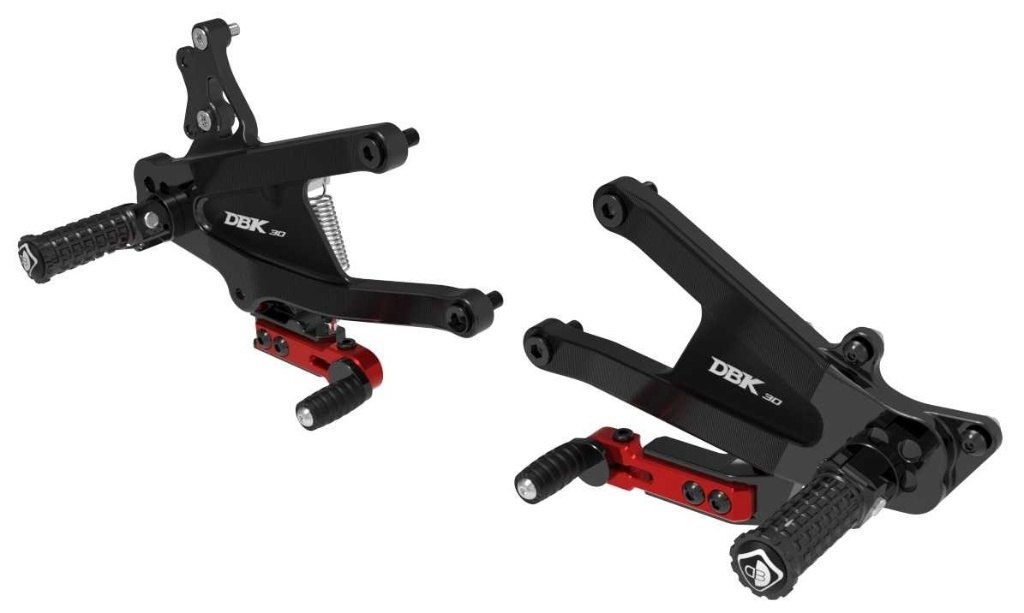 DUCABIKE (DBK) ドゥカバイク (ディービーケー) アジャスタブルステップキット PANIGALE V4 S DUCATI ドゥカティ バックステップ ステップ 足回り バージョン：フルスペック／カラー：ブラック／レッド