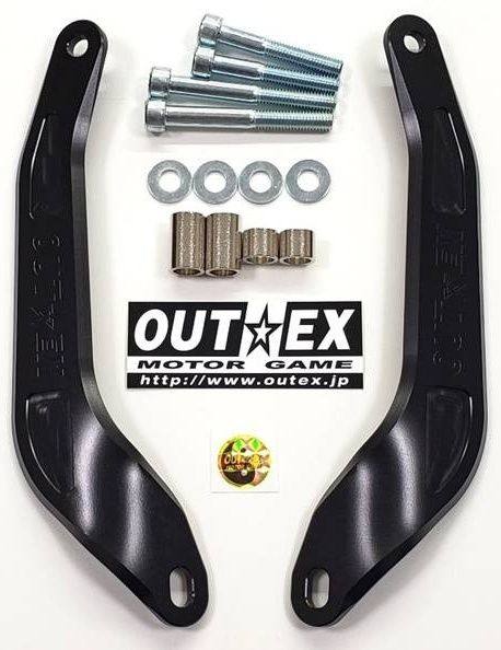 OUTEX アウテックス ステムスタビライザー(スチール素材) CT125ハンターカブ HONDA ホンダ ステムスタビライザー サスペンション 足回り カラー：スチールレーザーカット焼付塗装／ブラック