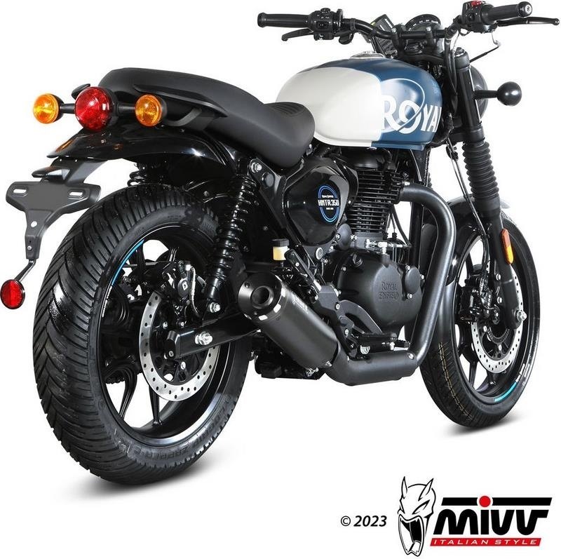 MIVV ミヴ HR-1 アルミバックプレート フルエキゾーストマフラー HNTR 350 ROYAL ENFIELD ロイヤルエンフィールド マフラー