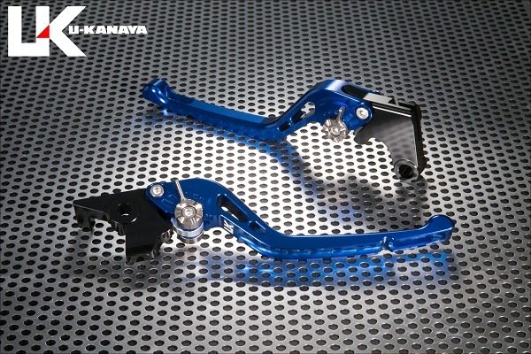 U-KANAYA ユーカナヤ GPタイプ アルミビレットレバーセット MT-07 YAMAHA ヤマハ ブレーキ・クラッチレバーセット ハンドル周辺パーツ ハンドル レバーカラー：ブルー / アジャスターカラー：シルバー / レバータイプ：ロング（レバー部全長：約173mm）