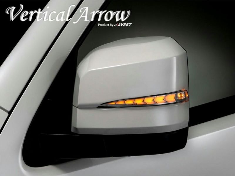 AVEST アベスト ドアミラーウインカーレンズ付カバー Vertical Arrow TypeZs 200系ハイエース トランポ用品