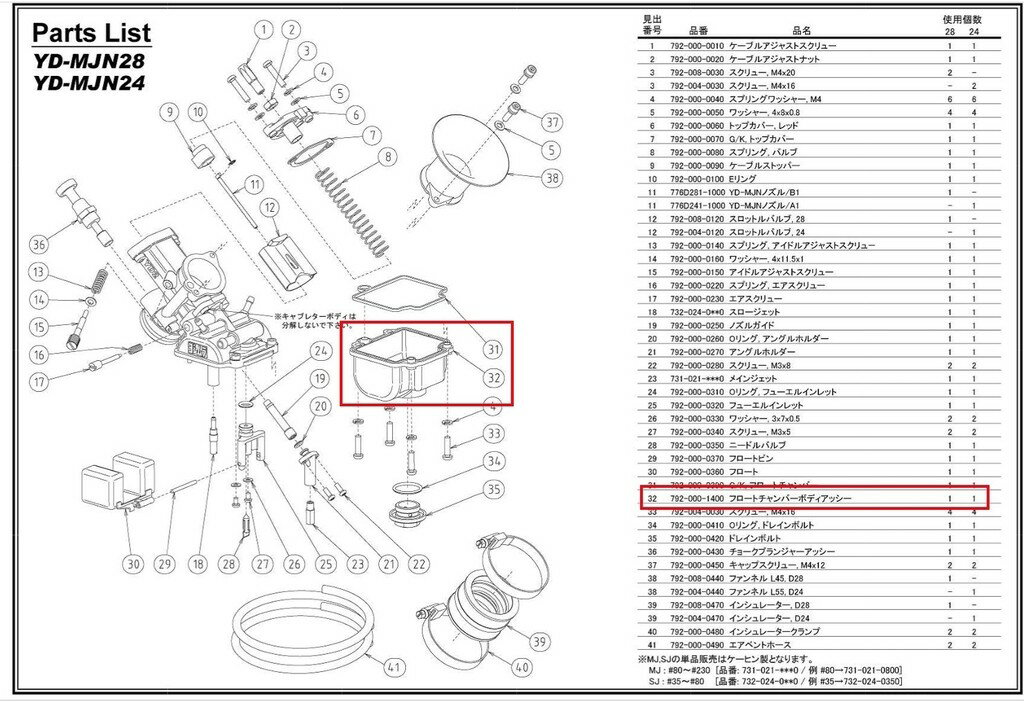YOSHIMURA ヨシムラ フロートチャンバーボディAssy その他キャブレターオプション・補修部品 吸気関連 エンジン