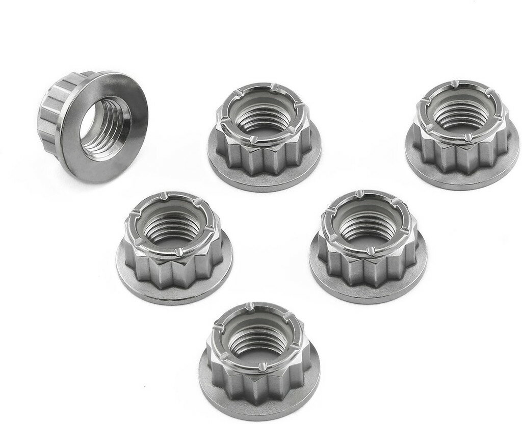 PRO BOLT プロボルト スプロケットナット 12角(バイヘックス) APRILIA アプリリア BENELLI ベネリ DUCATI ドゥカティ HONDA ホンダ KAWASAKI カワサキ KTM SUZUKI スズキ TRIUMPH トライアンフ YAMAHA ヤマハ スプロケットボルト・ナット 駆動系 カラー：ナチュラル チタン