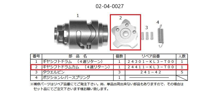 SP武川 SPタケガワ 【補修部品】シフトドラムカム/KSR110/KLX110 (4速リターン 1-N...