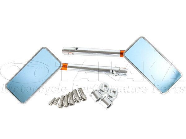 田中商会(TANAKA) タナカショウカイ アルミスマホミラー　B　シルバー×オレンジ ミラー ハンドル