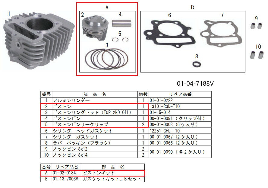 Piston Kits - SP武川 SPタケガワ 【補修部品】 ピストンキット ピストン エンジンパーツ エンジン