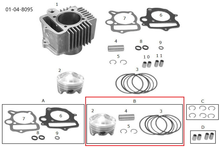 SP武川 SPタケガワ 【補修用パーツ】ピストンキット ゴリラ モンキー HONDA ホンダ ピストン エンジンパーツ エンジン