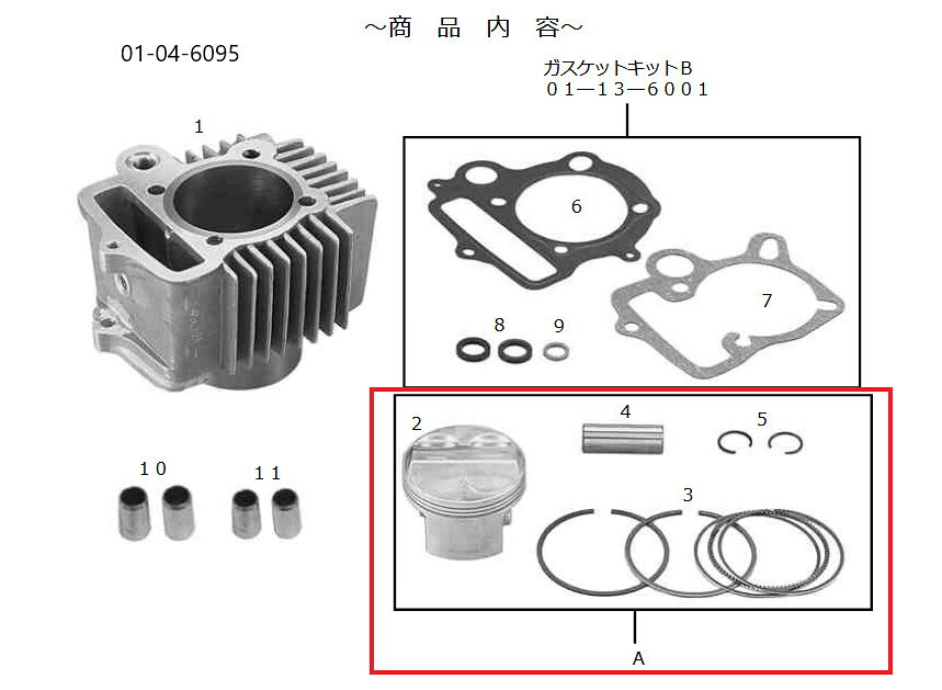 ■商品概要【画像内番号】A(2.3.4.5)対象商品品番：01-04-6095入数：各1(＊3は1set/5のみ2個)■詳細説明DOHC4バルブヘッド専用■注意点※該当商品は画像赤枠内です。※ロットによっては、価格変更前の旧価格・旧JANコードでのラベルでお届けになる場合がございます。予めご了承ください。※メーカー都合により商品の仕様変更がある場合がございます。ご了承ください。