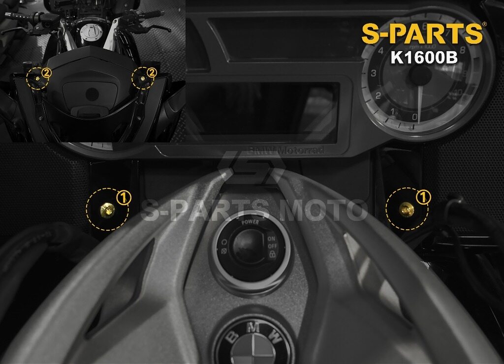 S-PARTS エスパーツ フロントメーター左右 ホーンカバー上下取付ボルト K1600 B BMW その他汎用外装部品・ドレスアップパーツ 外装