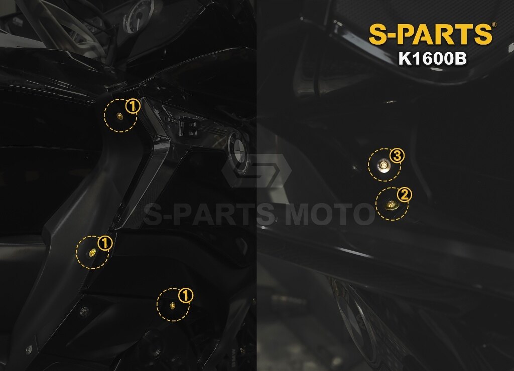 S-PARTS エスパーツ 右フロントボディ サイドパネルボルト K1600 B BMW その他汎用外装部品・ドレスアップパーツ 外装