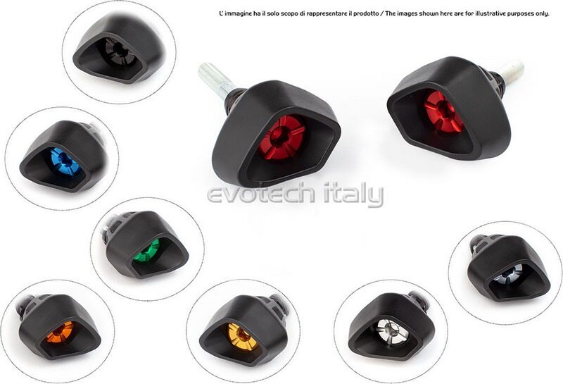 ■詳細説明The new Evotech anti-shock frame sliders have been designedandmanufactured with the aim to absorb the impact in the event ofafall. This means that the impact is absorbed by the slider，ratherthan affecting directly the frame.In the event of a fall，theslider is pushed towards a calibrated spacer with agrowingdiameter. This produces a slider’s deformation thus loweringtheenergy caused by the impact. Tests carried out in bothlaboratoryand street conditions showed a significant decrease inthe stresstransmitted to the frame compared to the common sliders.The slideris made of a plastic material mix which includesfibreglass. Itcombines high impact absorption and abrasionresistance to lowfriction with the asphalt. In this way the padslides on theasphalt without excessively consuming itself andwithout causingdangerous jamming. The aerodynamic shape of theslider not onlygives a more aggressive look to the bike， but alsoreduces to theminimum the possibility that the slider is locked onif hitting anobstacle. On the plastic pads is also engraved agraduated scalethat in case of a fall will give an indication ofthe impactstrength.The main body is aircraft grade billet aluminiumandfinished in a black anodisation for longevity. Its diameterandsection are both calibrated to further reduce the stress led totheframe in the event of a fall.Evotech supplies spare parts for each product.■注意点※取扱説明書が付属する場合は外国語となります。※輸入商材の為、納期が遅れる場合がございます。あらかじめご了承ください。※画像には他の商品が含まれている場合があります。※メーカー都合により商品の仕様変更がある場合がございます。ご了承ください。　※画像はイメージです。