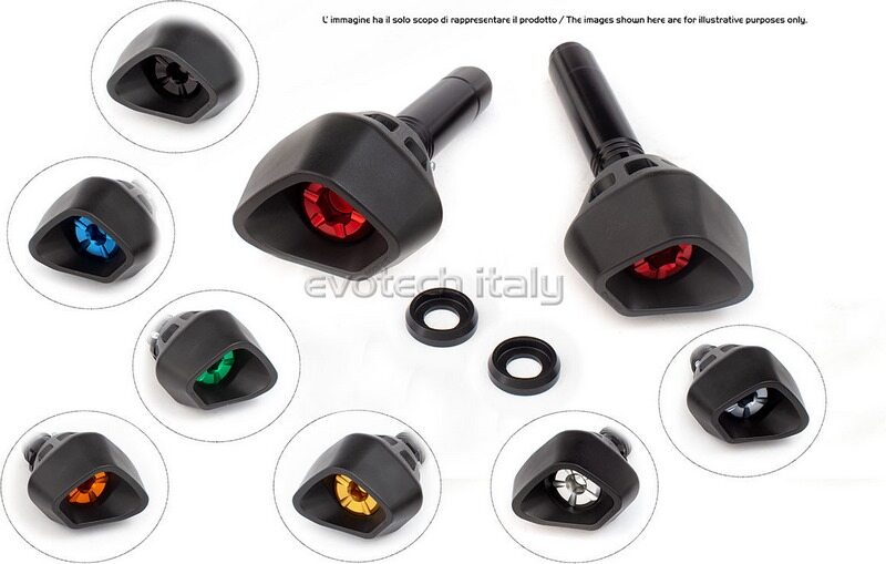 ■詳細説明The new Evotech anti-shock frame sliders have been designedandmanufactured with the aim to absorb the impact in the event ofafall. This means that the impact is absorbed by the slider，ratherthan affecting directly the frame.In the event of a fall，theslider is pushed towards a calibrated spacer with agrowingdiameter. This produces a slider’s deformation thus loweringtheenergy caused by the impact. Tests carried out in bothlaboratoryand street conditions showed a significant decrease inthe stresstransmitted to the frame compared to the common sliders.The slideris made of a plastic material mix which includesfibreglass. Itcombines high impact absorption and abrasionresistance to lowfriction with the asphalt. In this way the padslides on theasphalt without excessively consuming itself andwithout causingdangerous jamming. The aerodynamic shape of theslider not onlygives a more aggressive look to the bike， but alsoreduces to theminimum the possibility that the slider is locked onif hitting anobstacle. On the plastic pads is also engraved agraduated scalethat in case of a fall will give an indication ofthe impactstrength.The main body is aircraft grade billet aluminiumandfinished in a black anodisation for longevity. Its diameterandsection are both calibrated to further reduce the stress led totheframe in the event of a fall.Evotech supplies spare parts for each product.■注意点※取扱説明書が付属する場合は外国語となります。※輸入商材の為、納期が遅れる場合がございます。あらかじめご了承ください。※画像には他の商品が含まれている場合があります。※メーカー都合により商品の仕様変更がある場合がございます。ご了承ください。　※画像はイメージです。