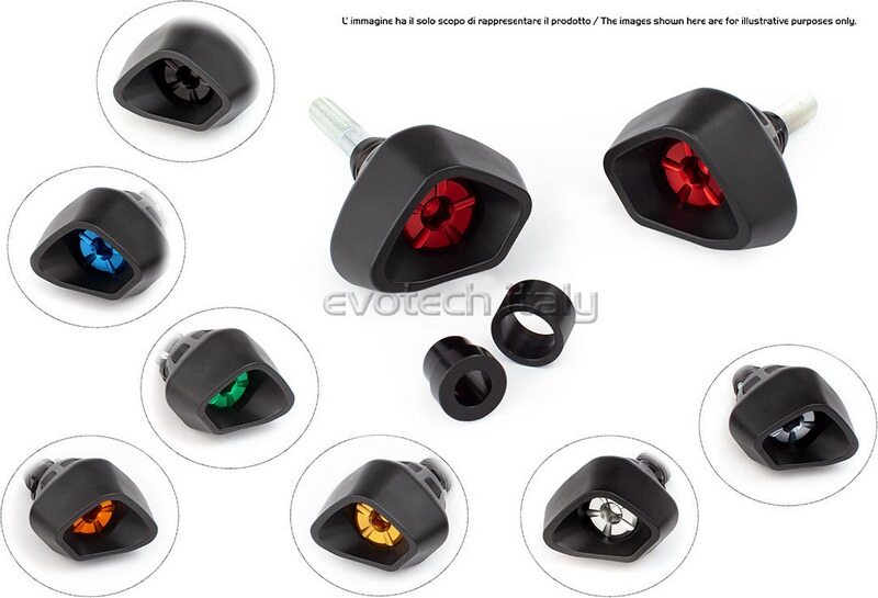 ■詳細説明New evotech anti-shock frame sliders have been designedandmanufactured with the aim to absorb the impact in the event ofafall. The impact is taking up by the slider rather thanbeingtransmitted directly to the frame.Both the tests carried in the laboratory and thepracticalexperience showed a significant decrease about thestresstransmitted to the frame compared to the common sliders.The aerodynamic shape of the slider not only gives a moreaggressivelook to the bike， but it specially reduces to theminimum thepossibility that the slider is locked on someobstacle.The main body is aircraft grade billet aluminum and finished inablack anodization for longevity. Its diameter and sectionarecalibrated to further reduce the stress led to the frame intheevent of a fall.Evotech supplies spare parts for each product.■注意点※取扱説明書が付属する場合は外国語となります。※輸入商材の為、納期が遅れる場合がございます。あらかじめご了承ください。※画像には他の商品が含まれている場合があります。※メーカー都合により商品の仕様変更がある場合がございます。ご了承ください。　※画像はイメージです。