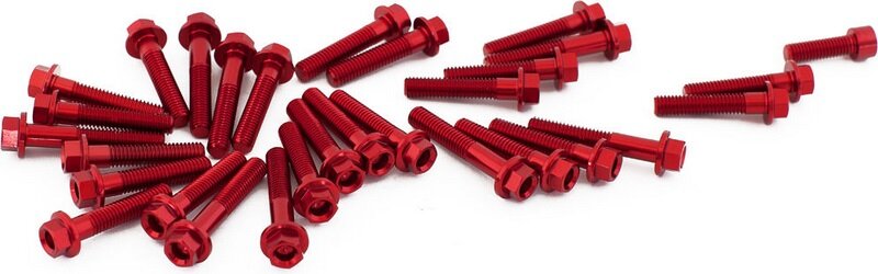 Rakuten - EVOTECH エボテック Engine Bolts Kit， Red クランクケースボルト エンジンパーツ エンジン